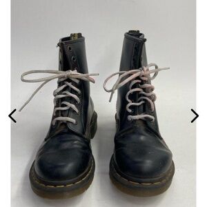 Black Leather Lace-Up Boots